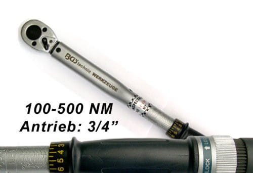 BGS Drehmomentschlüssel Werkstatt-Profi 20 (3/4) Antrieb 100-500 NM bei tuning-hoppe.com
